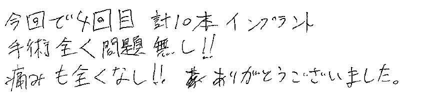 50代男性　一般歯科の患者様の声 患者様アンケート